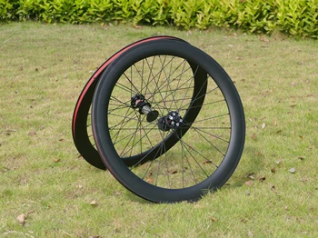 Full Carbon Road Bike Wheel Wheelset (diskinis stabdys) - 1 pora Thru ašies ratlankis 38/50/60mm Priekinė ašis 100*12mm / Galinė ašis 142*12mm