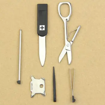 Handy Multifunctional Survival Camping Tool Card Knife LED šviesos didintuvas Naujas