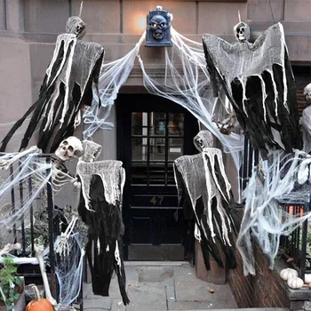 Helovino siaubo kaukolės kabančios dekoracijos Vaiduoklis lauke Vaiduoklių namas Baisus pakabukas Rekvizitai Helovino vakarėlio dekoracijos Reikmenys