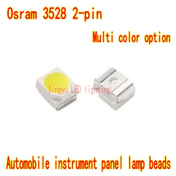 Importuota OSRAM Osram 3528 2 kontaktų balta raudona geltona žalia mėlyna paryškinti 1210 automobilių prietaisų skydelio matuoklis LED lempos karoliukai