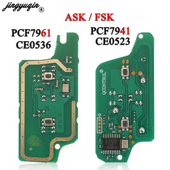 jingyuqin ASK/FSK 2Buttons Remote Key Circuit Board for Peugeot 207 408 307 308 408 Citroen C2 C3 C4 PICASSO ID46 CE0536/ 05523