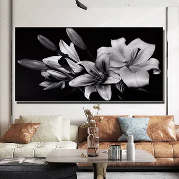 Juodos baltos lelijos gėlės 