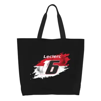 Juokingai atspausdintas Charleso Leclerco sportinis automobilis 16 tote pirkinių krepšio perdirbimo drobės pirkėjo pečių rankinė