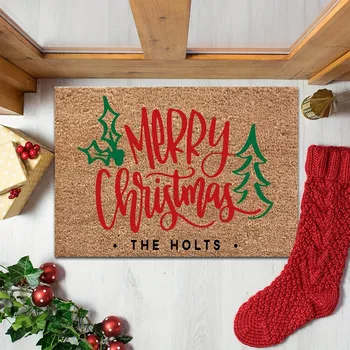 Kalėdinis durų kilimėlis Juokingas pasveikinimo kilimėlis Dovanų durų kilimėliai dovanai naujiems namams (1 PC)