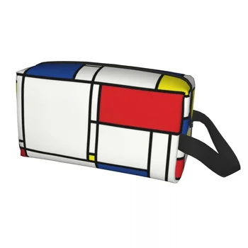 Kelionės Piet Mondrian Minimalistas De Stijl Tualeto reikmenų krepšys Mada Modernus menas Makiažas Kosmetikos organizatorius Grožio saugykla Dopp rinkinio dėklas