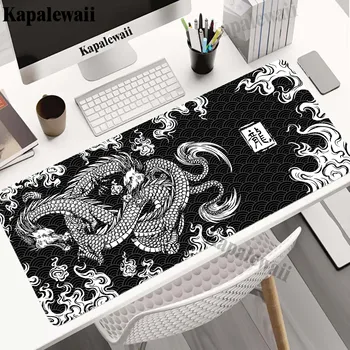 kinų stiliaus drakonų žaidimų pelės kilimėlis kompiuteris 90x40cm XXL Japoniškas pelės kilimėlis pelės kilimėlis neslystantys guminiai įklotai didelis stalinis kilimėlis klaviatūros pagalvėlės