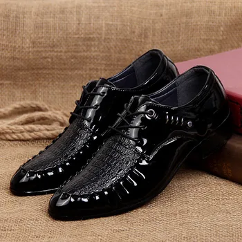 Kostiuminiai batai Vyriški oficialūs itališki mados biuro batai Vyriška suknelė Lakuotos odos verslo batai Vyriški klasikiniai Zap