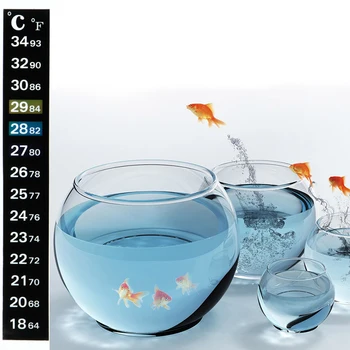 KX4B Akvariumo termometro lipdukų lipdukai Žuvys bako temperatūros juostelei