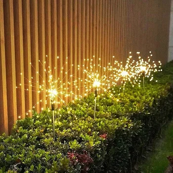 LED saulės fejerverkų žibintai Lauko vandeniui atsparios lempos sodo vejos dekoravimui Fėja Šviesa Kiemas Vejos kiemas Kraštovaizdžio lempa