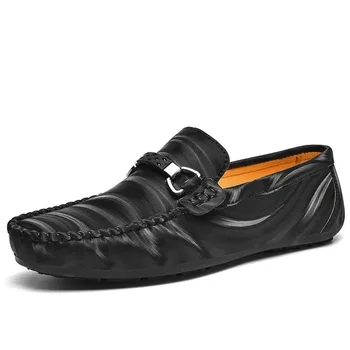 Loafers Vyrų 2023 m. nauji madingi natūralios odos batai Vyriški kepalai Vyriški aukščiausios klasės britiško stiliaus laisvalaikio loaferiai Vyriški