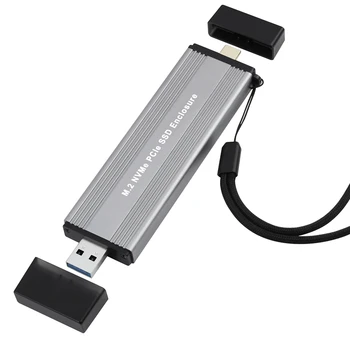 M.2 NVME Pcie SSD korpusas Dėklas su USB C 3.1 Gen 2 USB3.0 į M.2 M Key HDD korpusas skirtas 2230 2242 2260 2280