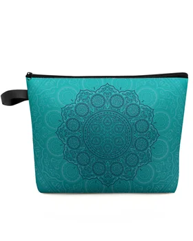 Mandala Aqua tekstūra Bobo makiažo krepšys Maišelis Kelionės būtiniausi daiktai Lady Women kosmetikos krepšiai Tualeto organizatorius Vaikų laikymo pieštukų dėklas