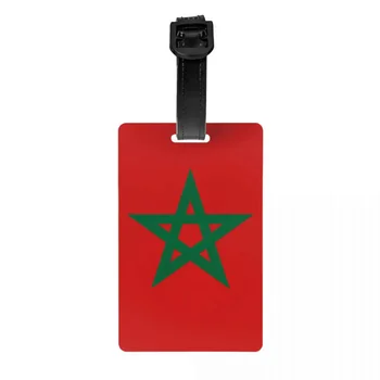Maroko vėliava Bagažo etiketė lagaminams Juokinga Maroko išdidi patriotinė bagažo žymos Privatumo viršelio vardas Asmens tapatybės kortelė