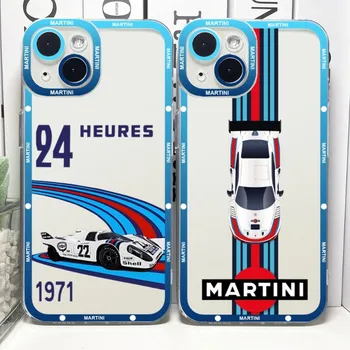 Martini Racing Stripe Mousepad Telefoon For IPhone 15ProMax 13 14 12 11 Pro Max Mini Transparent Angel Eyes Cover