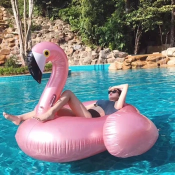 Milžiniškas pripučiamas flamingas 60 colių vienaragio baseinas plūduriuoja vamzdyje plaustas plaukimo žiedas ratas vandens lova Boia Piscina suaugusiųjų vakarėlių žaislai