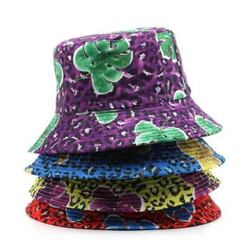 Moterų vasarinė skrybėlė Apverčiamas leopardo atspaudas Vyriškos kepurės Lauko kaušo kepurė Kelioninės apsaugos nuo saulės kepurės Apsauga nuo saulės Žvejo kepurė