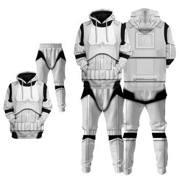 Movie Cos Trooper Cosplay kostiumų apranga Fantastiniai 3D spausdinti gobtuvai Kelnės Priedai Vyrų vaidmenų žaidimui Helovino karnavalo kostiumas
