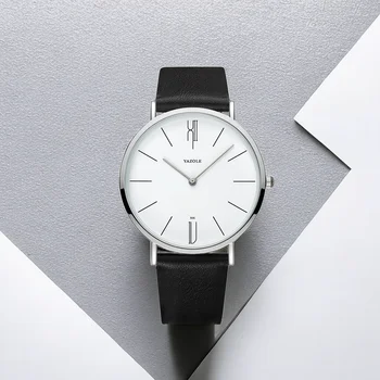Naujo stiliaus vyriški laikrodžiai Itin plonas apvalus ciferblatas Prabangus analoginis minimalizmas Kvarcinis rankinis laikrodis vandeniui atsparus laisvalaikio laikrodis Horloges Mannen