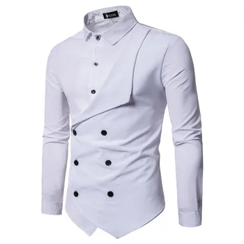 NEW 2023 Autumn Cotton Casual Shirt Office Vyriški vienspalviai marškiniai Dvispalviai vakariniai Camisa Masculina marškiniai ilgomis rankovėmis