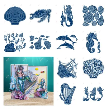 New Metal Cutting Dies Ocean Seashell Jewels Die DIY Scrapbooking Photo Album Decorative Embossing Paper Card