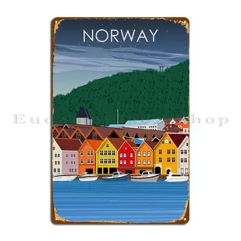 Norvegija Nakties plakatas Metaliniai ženklai Club Custom Pub Freska Sienų freskos skardos ženklo plakatas