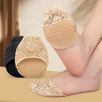 Nėriniai Penki pirštai Priekinių kojų pagalvėlės moterims Aukštakulniai Pusė vidpadžių Pėdų skausmo priežiūra sugeria Šoko kojinės Pirštų pagalvėlės įdėklai