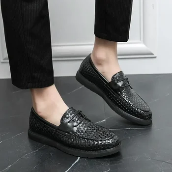 odiniai batai Vyriški pavasario nauji verslo formalūs drabužiai Brogue britų stilius aukštos kokybės paaukštinti laisvalaikio vestuvių jaunikio batai