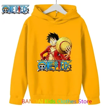 One Piece Hoodie Kids Džemperis Anime Luffy Hoodie Kids Coat Baby Boys Girls Drabužiai Sudaderas Rudens šiltas megztinis