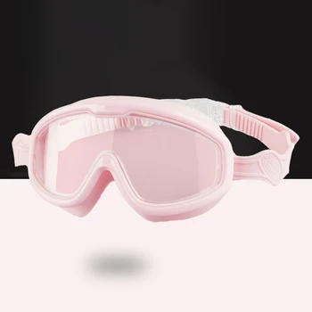 Paaugliai Vaikai Vaikai Berniukai Mergaitės Maudymosi akiniai HD Skaidrus Anti-rūkas Didelis rėmas Plaukimo akiniai Maudymosi akiniai
