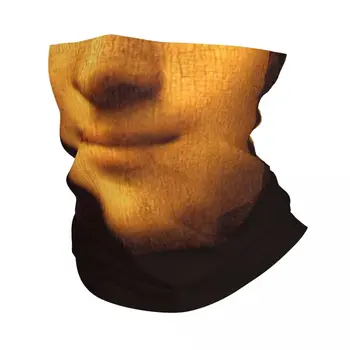 Paslaptinga šypsena Leonardo Da Vinci Bandana kaklas šiltesnis Vyrai Moterys Žiemos žygiai Slidinėjimo šalikas Gaiter Mona Lisa veido viršelis