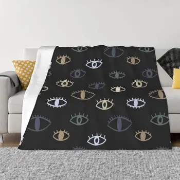 Piktos akies raštas Sofa Fleece Contemp Orary Home Decor Throw Blanket Flanel Nazar Amulet Boho Blankets for Bed Car Couch Quilt
