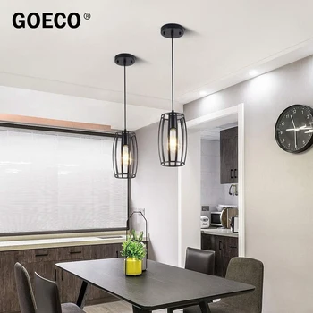 pramoninis pakabinamas lengvas geležinis narvelis pakabinama lempa E27 lemputės pagrindas, reguliuojama pakabinama lempa namų apšvietimui virtuvėje, valgomajame