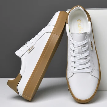Prekės ženklas 2022 Nauji vyriški batai Natūrali oda Prabangūs balti sportbačiai Tendencija Patogūs laisvalaikio loafer vyriški batai Dizainas Mokasinai Vyras