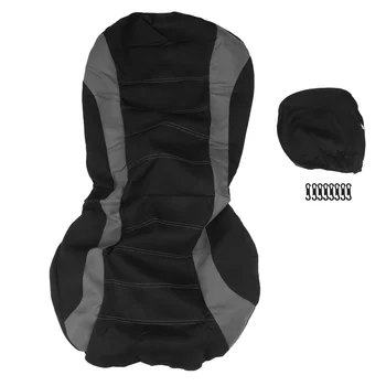 Priekiniai automobilinių kėdučių užvalkalai Priekinė oro pagalvė paruošta sportinio kaušo sėdynės užvalkalui, automobilių sėdynių užvalkalai (juoda +