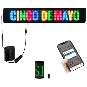 Programuojamas LED slinkties ženklas automobiliui, lankstus USB 5V LED parduotuvės ženklas 