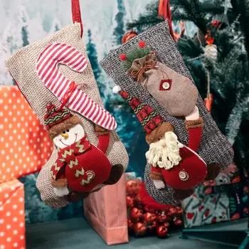 Puikus kabantis Kalėdų eglutės dovanų maišelio pakabukas Kalėdinė kojinė Lengvas scenos išdėstymas