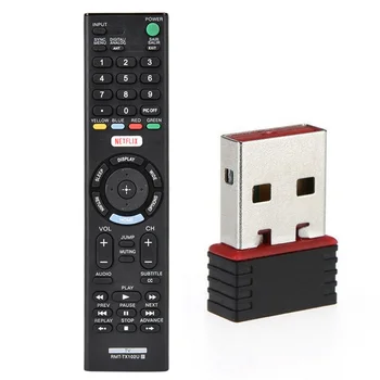 Realtek USB Wireless 802.11B/G/N Lan Card Wifi tinklo adapteris RTL8188 & Smart TV nuotolinio valdymo pultas, skirtas Sony Rmt-TX102U