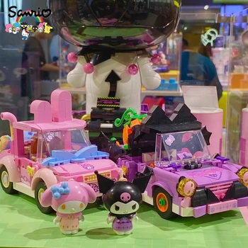 Sanrio statybinis blokas Moliūgų saldainių automobilio modelis Mano melodija Kurome figūrėlė Anime periferinė Kawaii gimtadienio dovana Vaikų žaislas