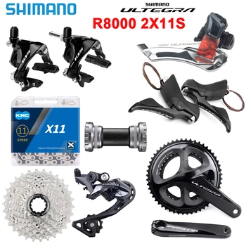 Shimano 105 Ultegra R8000 Groupset Plento dviratis 2X11Speed Kit R8000 FC 170mm 53-39T 50-34T RD+SL+FD+ST 22S groupset r8000
