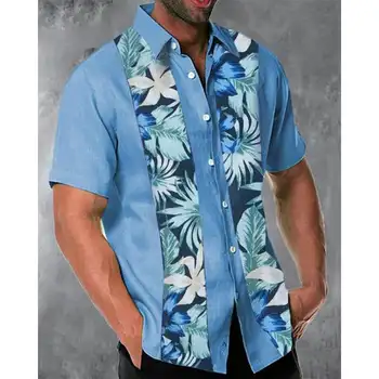 Simple Coconut Palm Print Holiday marškinėliai trumpomis rankovėmis M7