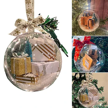 Skaidrus kamuolys Kalėdų dovanų ornamentas Juokingi Kalėdų papuošalai Kalėdų eglutės dekoravimas Mini paketai Aiškūs papuošalai Kamuolys