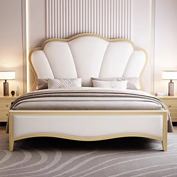Storage Master Minkšta dvigulė lova Dizaineris Prabangus didelis baltas mergina Moderni dvigulė lova Modular Queen Cama Sutuoktinių baldai