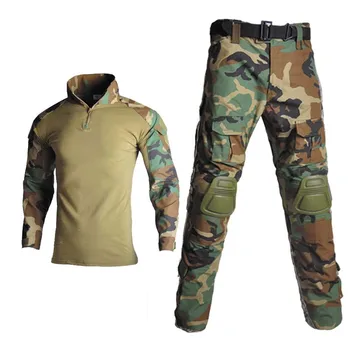 Taktinis kamufliažas Karinė uniforma Armijos kostiumai Airsoft dažasvydžio treniruočių apranga Koviniai marškiniai Krovininės kelnės su pagalvėlėmis plius 8xl