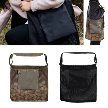 tinklinis pašarų maišas Grybų lauko medžioklės krepšys 43×40,5cm poliesterio sulankstomas vaisių rinkimo krepšys stovyklavimo žygiams