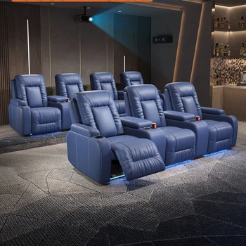 Vilos žiūrėjimo elektrinė sofa odinis privatus namų kino teatras garso ir vaizdo kambarys vaizdo salė teleskopinė funkcija sėdynė