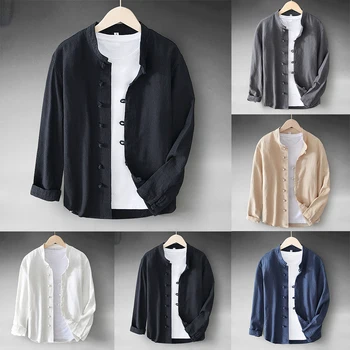 Vyrai Kinų tradicinis Kung Fu Tai Chi Coat Tang Suit Uniforminis švarkas Drabužių sagos mygtukas Megztinio paltas Striukė Palaidinė