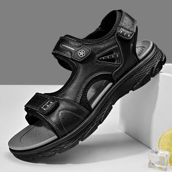 Vyriški sandalai Vasariniai tuščiaviduriai kvėpuojantys sportiniai laisvalaikio sandalai Mada Minkštas padas Lauke Jaunimas Patogios šlepetės Paplūdimio batai