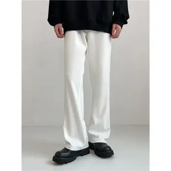 Vyriškos plačios kojų kostiumo kelnės Casual 2023 Fashion Brand Vyriškos kelnės Baggy Korėjietiško stiliaus kelnės Drabužiai Vienspalviai gatvės drabužiai A93