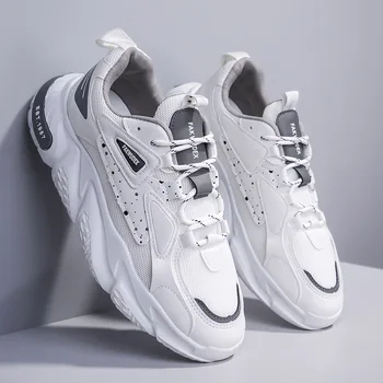 Vyrų 2024 m. Nauji Kinija-prašmatnūs tėčio batai Pavasario tinkliniai sportbačiai Vyriški laisvalaikio bėgimo bateliai Kvėpuojantys sportbačiai Vulkanizuoti batus