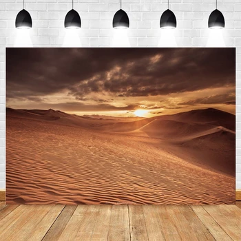 Yeele fonas fotografijai Sutemos Saulėlydis Gražus natūralus dykumos smėlis Kraštovaizdžio dekoracijos Fonas Foto studija Vinilas
